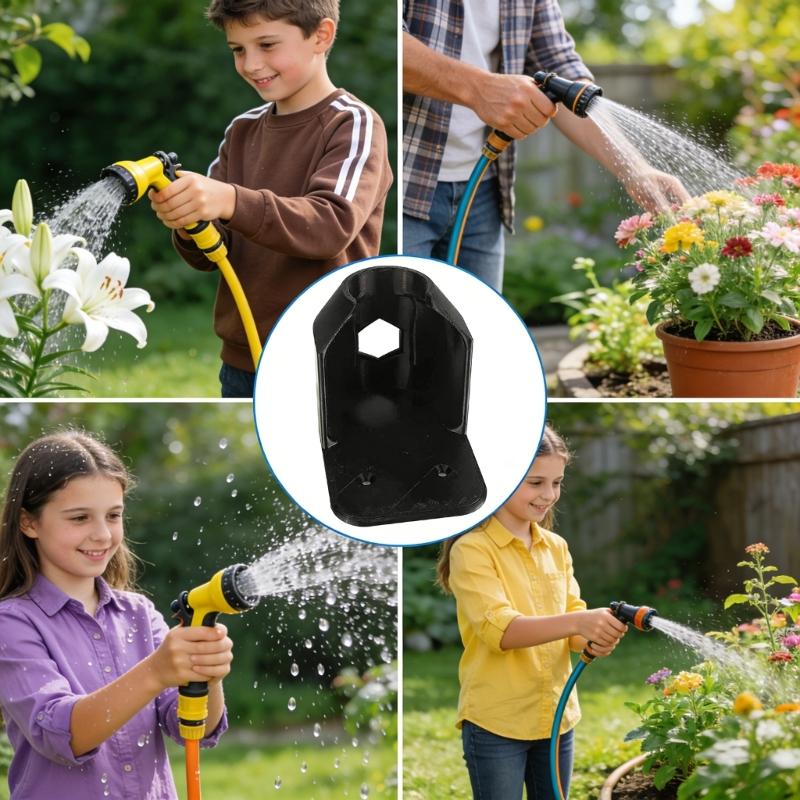 Wall Mounted Garden Hose Nozzle Holder Plastic Storage Rack Hose Sprayers Mount For Outdoor Irrigation Organization