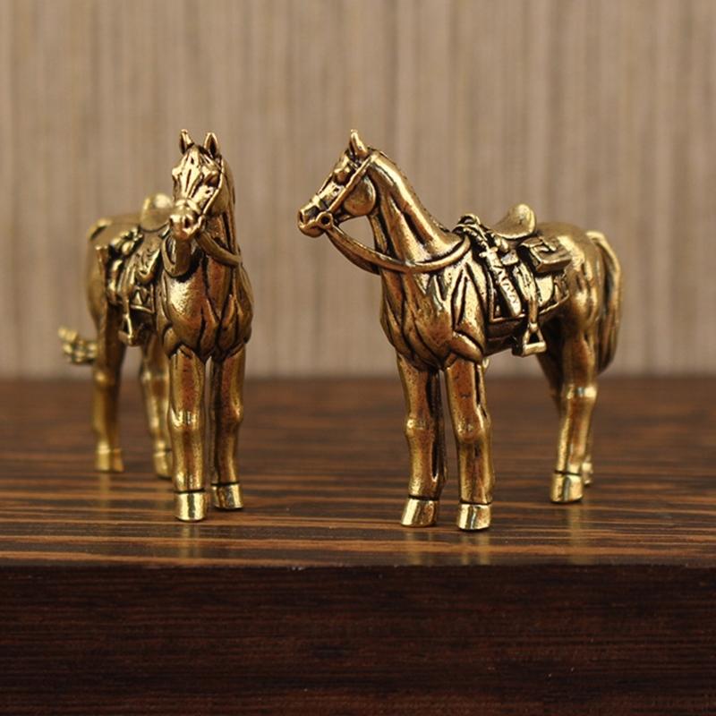Metal Horse Statue Sculptures Decorative Animal Figurines Tabletop Ornament Symbols Wealth Career Home Decorations