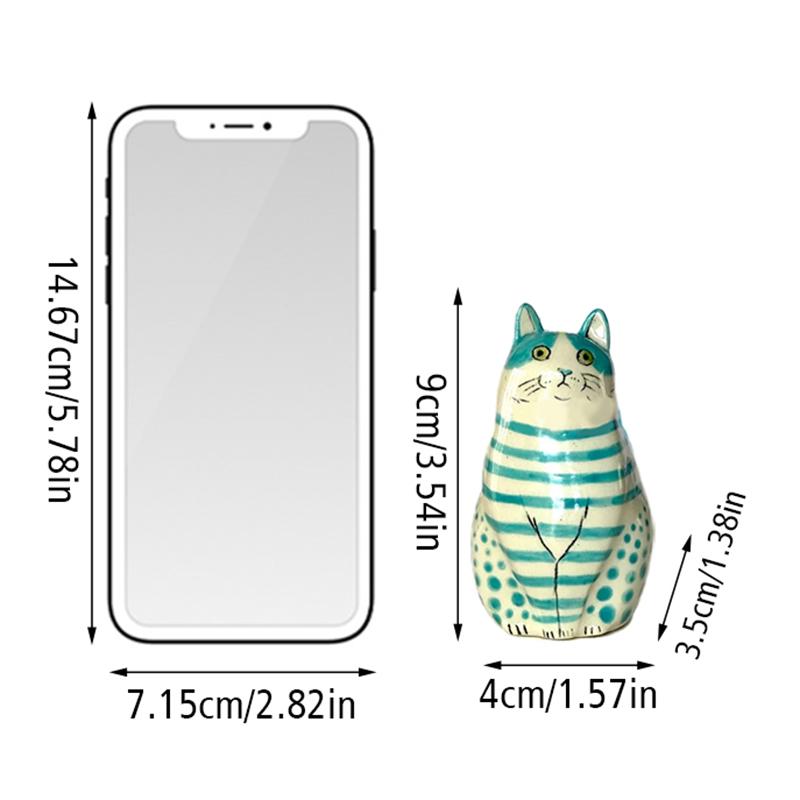 1PC Cute Resin Dotted Cat Vase Polka Dot Cat Shape Vase Cat Vase Tiny Animal Vases Funny
