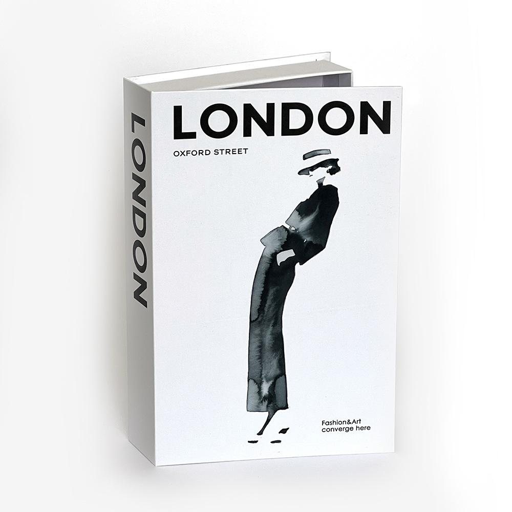 Scatola portaoggetti a forma di libro finto di lusso apribile Decorazione per la casa Moda Parigi Libri Decorativi Decorazione d'interni Tavolino da caffè Ornamenti per la camera da letto