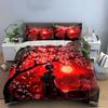 Japanese Style Sakura Sunset Decor Soft Comfortable Duvet Cover Bedding Set Included 1*Duvet Cover & 2*Pillowcases, Gift