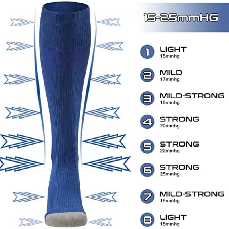 1/3 Pairs Compression Socks Knee High 20-30 Mmhg Fit Medical Edema Diabetes Varicose Veins Running Marathon Sports Socks