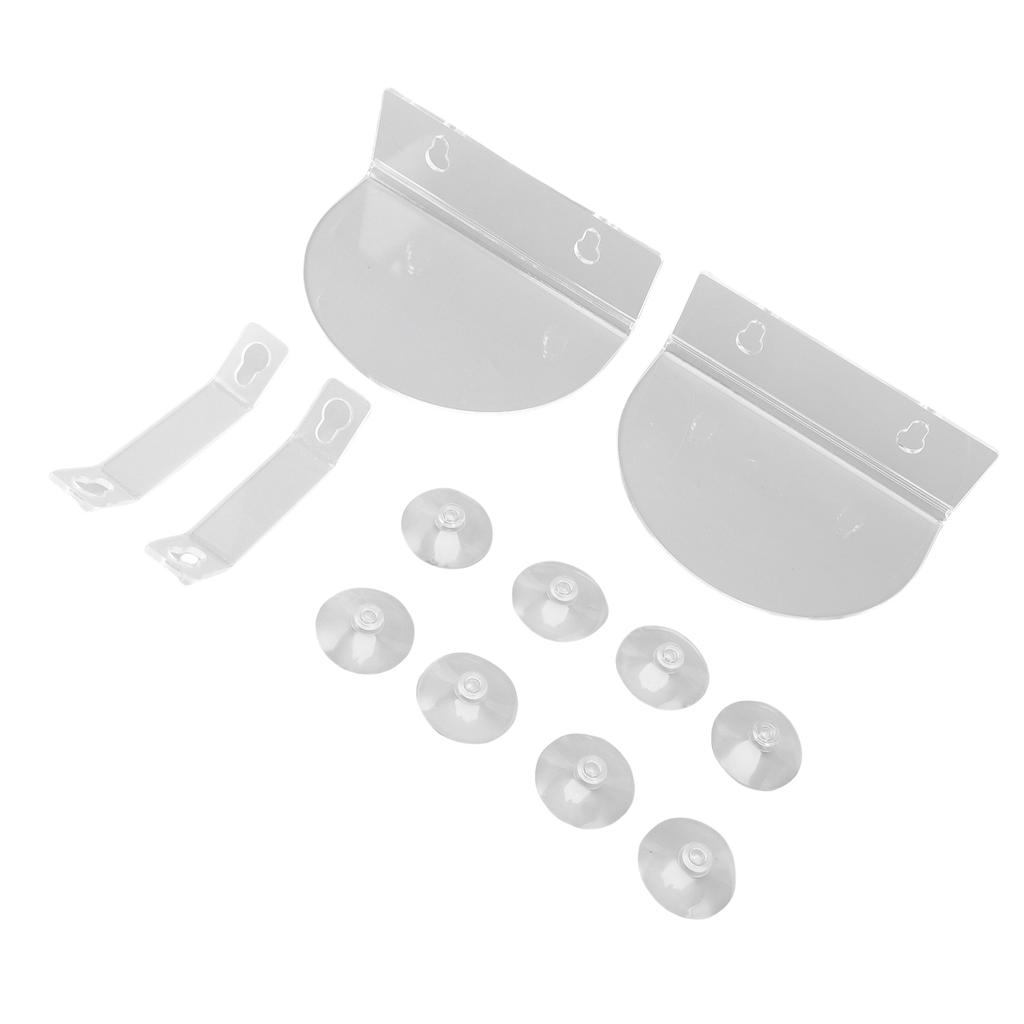 2pcs Acrylic Window Plant Shelves with Suction Cups Support Brackets Semicircular Window Sill Extender for Succulents