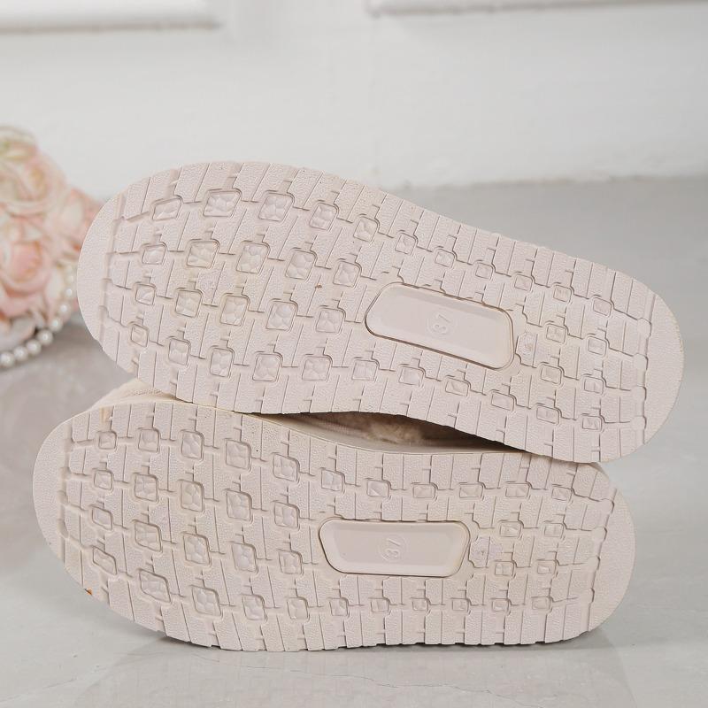 Fashion Ethnic Style Platform Heightened Snow Boots Women's Winter Cotton Shoes Anti-slip Wear Wool Slippers
