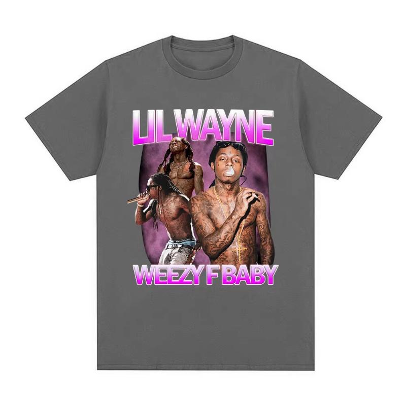 Rapper Lil Wayne Tričko Weezy F Baby Grafická Trička Unisex Dámské Vintage Punk Krátký Rukáv Oversized Tričko Hip Hop Streetwear