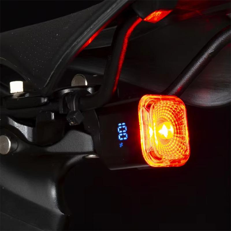 Digital Display Smart Bike Taillight Waterproof Intelligent Sensing Tail Light Cycling Safety Warning Light Bicycle Rear Light   100 Lumen