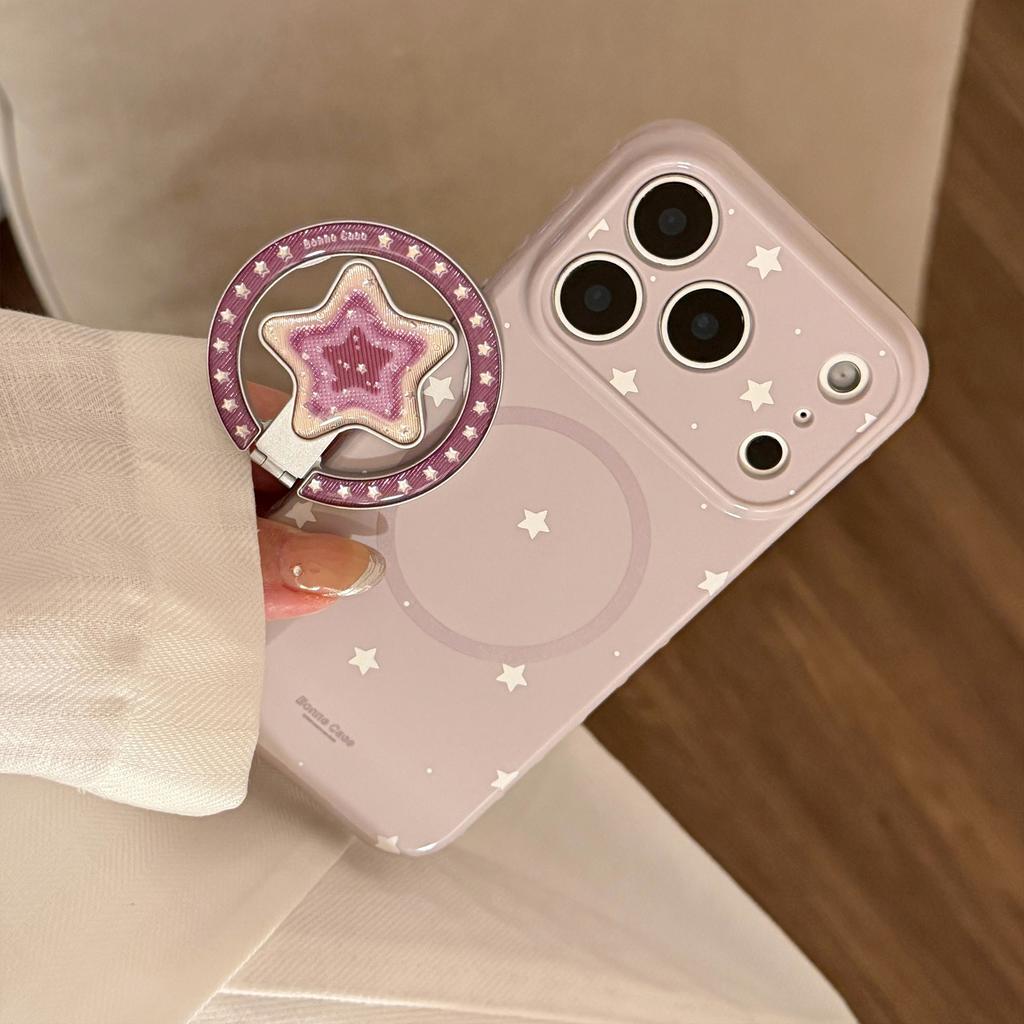 Retro purple star apple 17promax mobile phone case iphone16 for 13 soft sets 15 gilt magnetic suction bracket