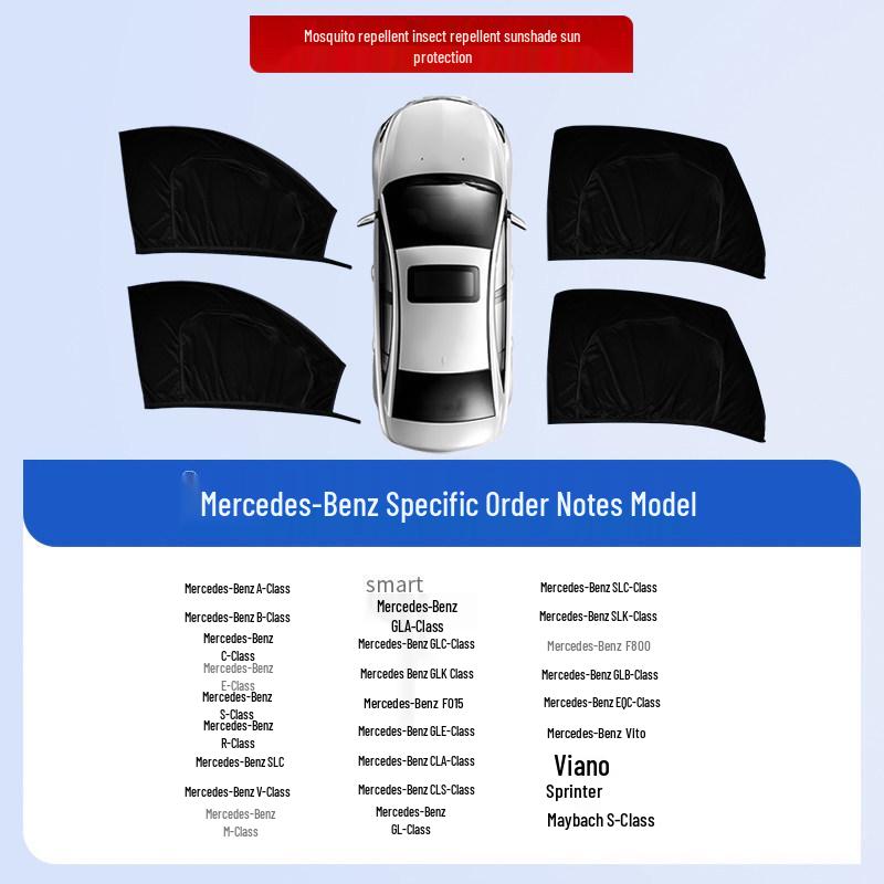 Car Window Sunshade & Anti-Mosquito Mesh Curtain for Privacy and Insect Protection