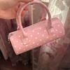 Korean Style Polka Dot Cylinder Handbag Sweet Cute Soft Fashion Women Boston Bag Ladies Leather Unique Shoulder Crossbody Bag