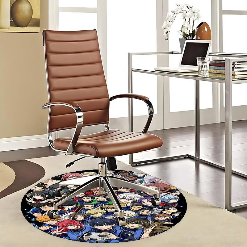 

1pc Anime Characters Round Carpet - Office Chair Mat, Non-Slip Rug for Anime Lovers - Decorative Floor Covering for Home 80cm