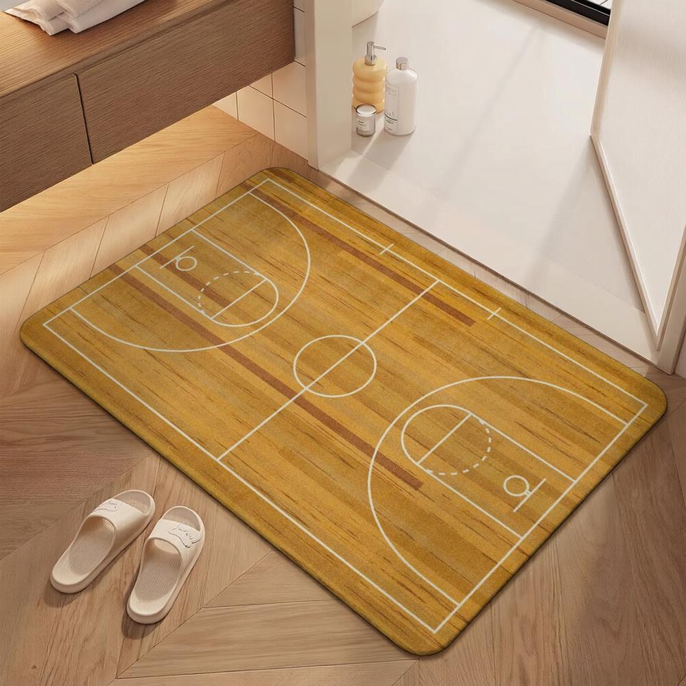 Wooden Basketball Court Indoor Rug Durable Stainresistant Easyclean Carpet For Bedroom Door Living Room Area Home Party Decor Birthday Gift
