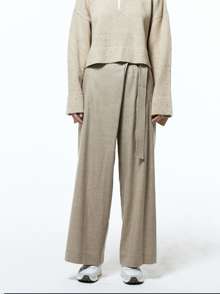 HAUS072C Wrap Style Wool Wide Pt Beige