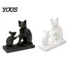 Resistant Decoration 3D Printed Modern Cat & Mouse Sculpture, Minimalist Animal Interaction Desk Decor, Matte Art Room Collectible