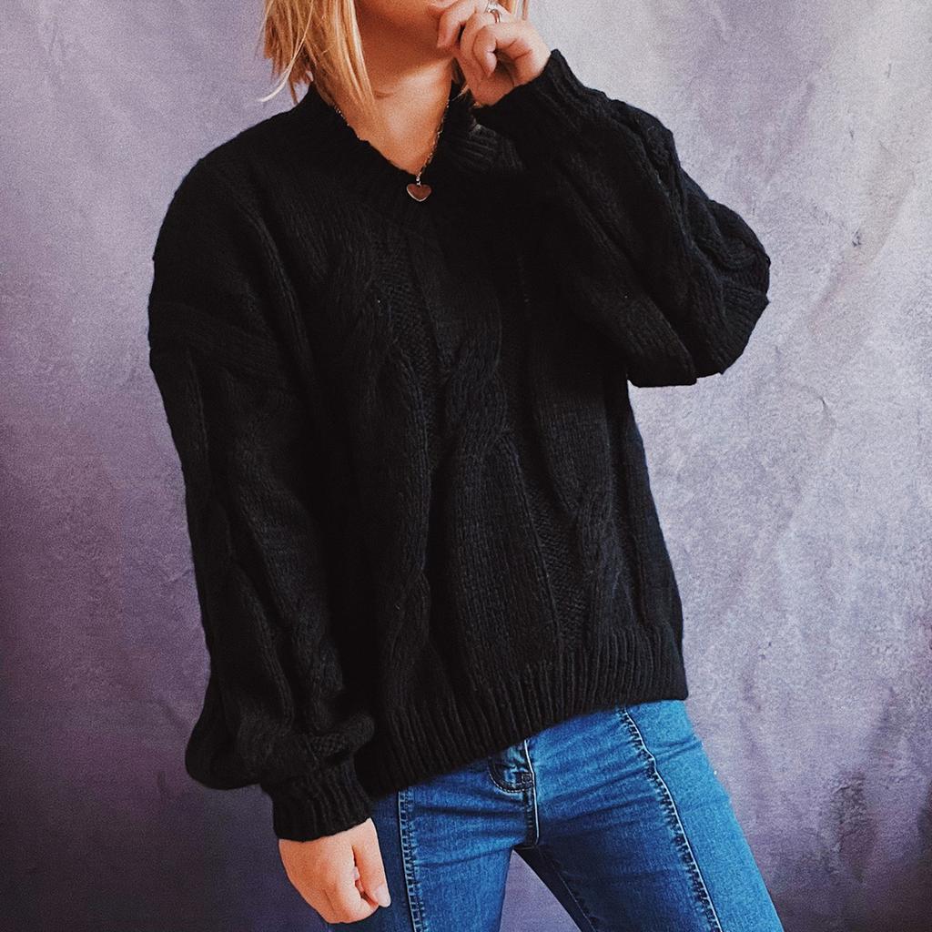 Fashion Women  And Winter Printing Knitted Long Sleeve Pullover Sweater Casual Sweater