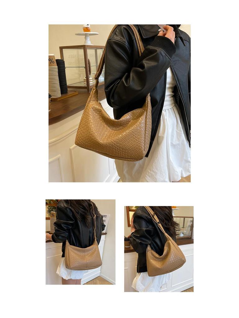 Korean Style Women's Woven Shoulder & Crossbody Bag with Adjustable Strap
