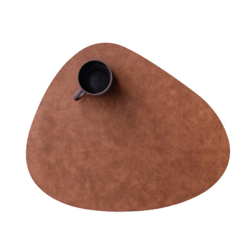 Special-shaped leather placemat household heat insulation mat waterproof and oil-proof dining table mat Nordic anti-scalding western dining mat