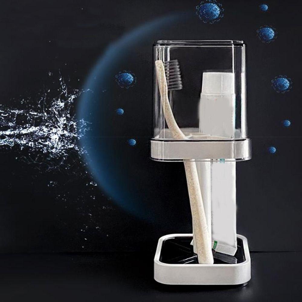 Plastic Toothbrush Storage Rack Dustproof 3 Slots Toothbrush Holder  for Home