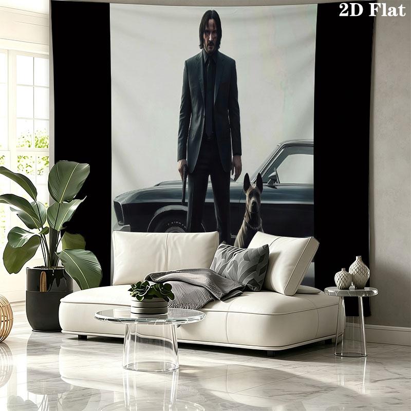 John Wick Wall Tapestry, Aesthetic Printed Fabric Blanket, Suitable for Bedroom, Living Room, and Home Decor.