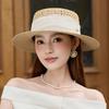 Hollow raffia flat top summer high-end travel seaside sunshade breathable straw hat sunshade French straw hat