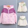 Girls Fleece Lined Windproof Reversible Hooded Kids Casual Outerwear Jacket