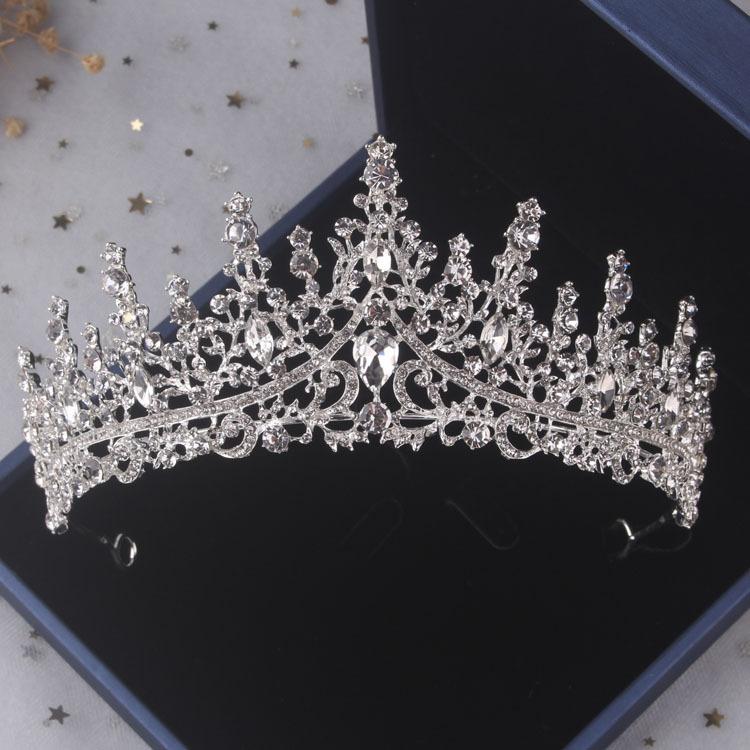 Super flash full diamond princess queen crown headband bride wedding banquet crown light luxury high-end temperament hair accessories woman