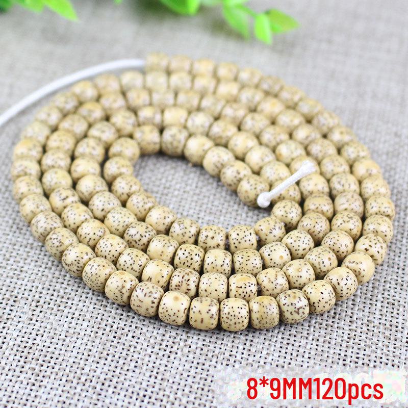 Golden Yellow Star Moon Bodhi Beads Bracelet - 108 Beads Rosary, Hainan Traditional Material