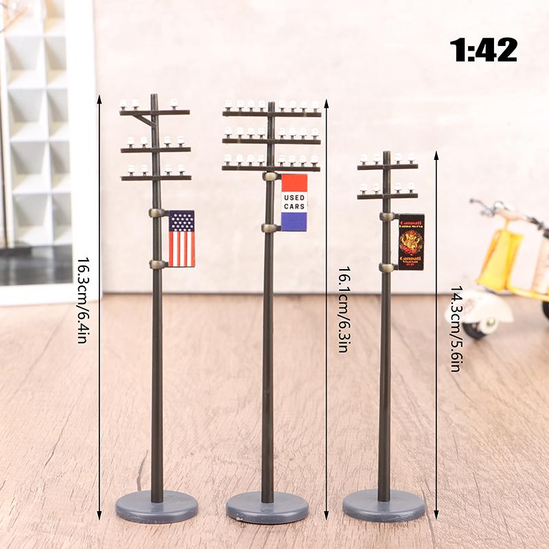 

1:42/1:87/1:100 Electric Line Pole Model For Train Microlandscape Diy Decor Accessories