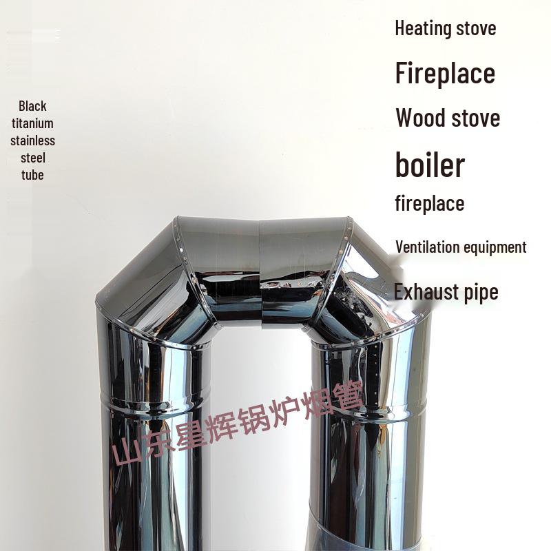Thickened Stainless Steel Elbow for Firewood Stove and Fireplace with Rain Cap