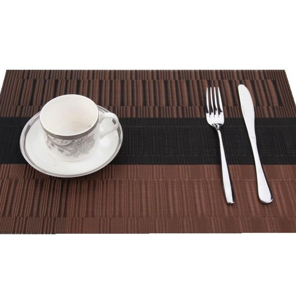 Weave Stripe Table Mat PVC Pallet Coaster 30*45cm Placemats For Dining Table