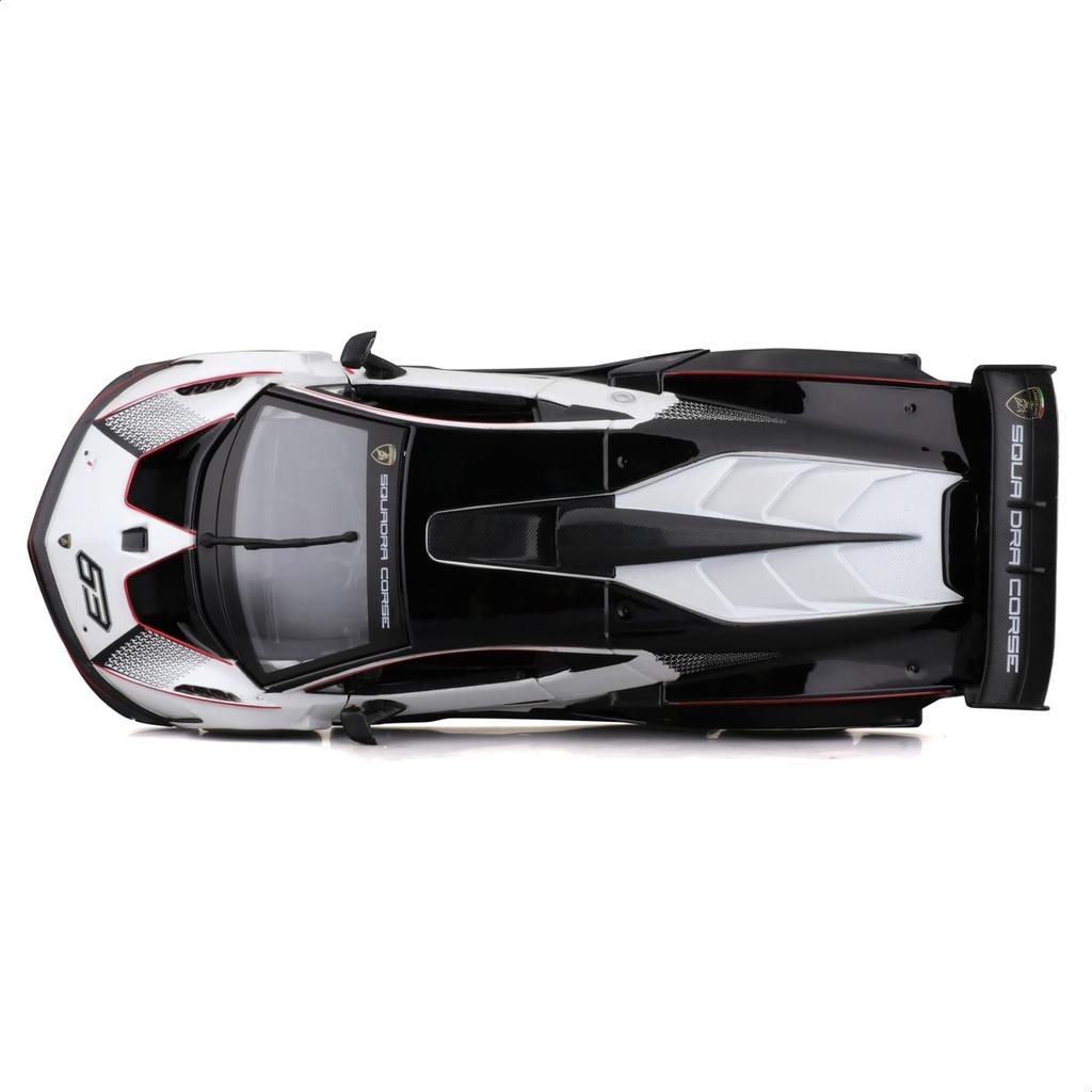 Bburago 1/24 Scale Lamborghini Essenza SCV12 White/Black Diecast Model Car (Finished Product) 18-28023