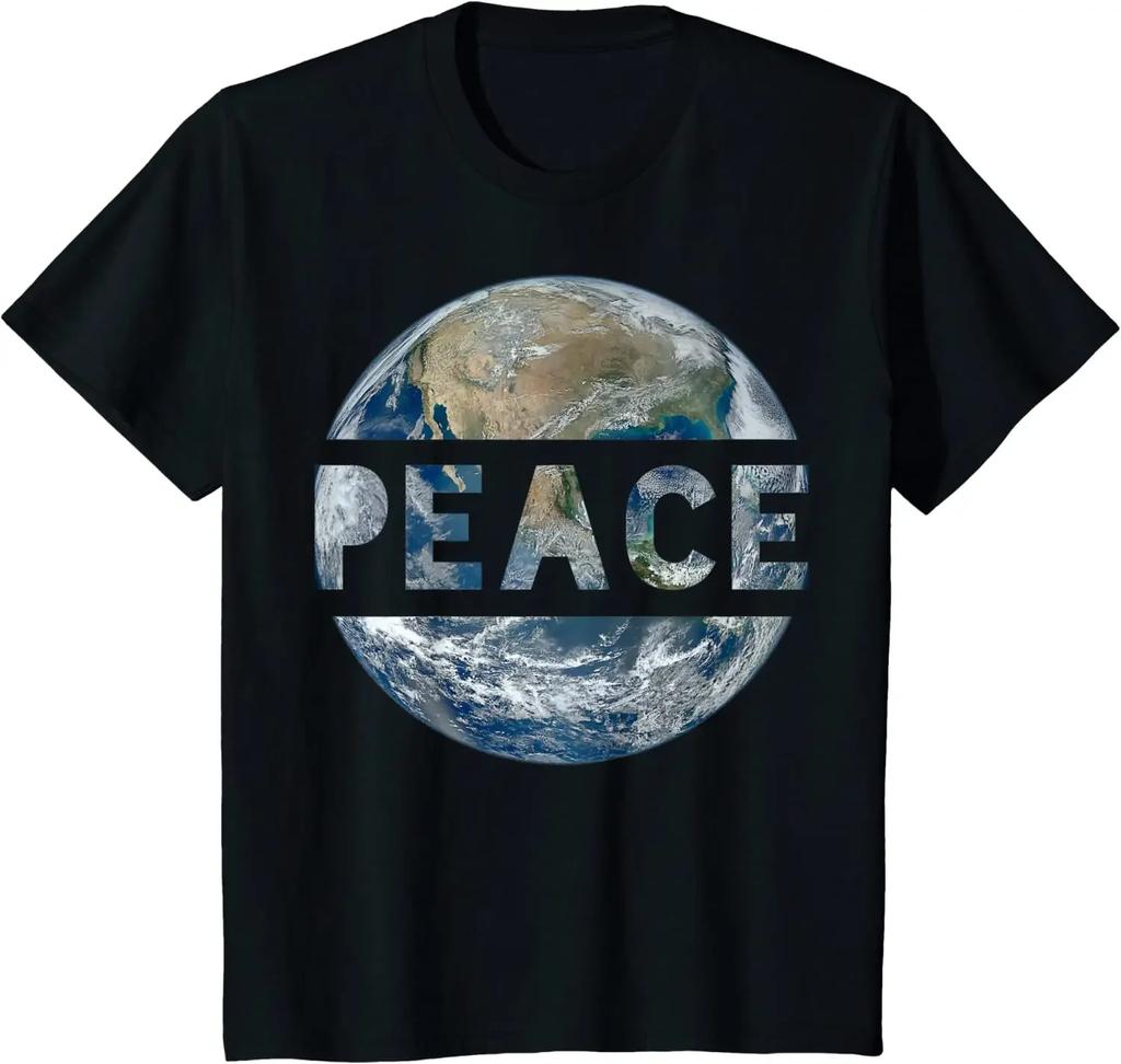 World Peace On Earth Conscious Humanity Love and Kindness Men T-Shirt Women Shirts Men Clothing Casual Cotton Daily Tees