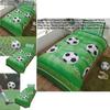 Soccer Print Duvet Cover And Pillowcase Set With Flannel Fabric For Cozy Night Sleep