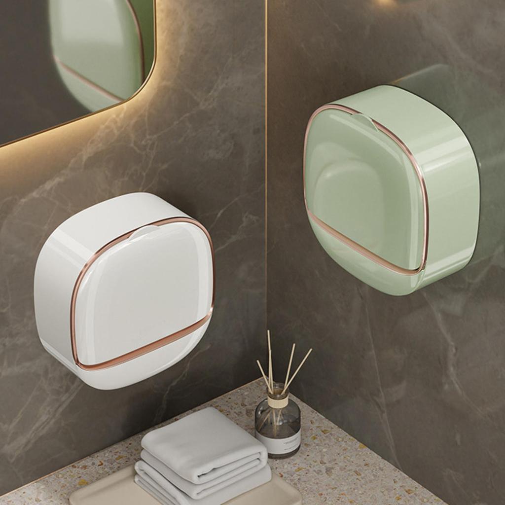 Soap Dish with Drainage Box Punch-Free Soap Holder Bathroom Drain  Box Flip Drain  Storage Case Bathroom Accessories