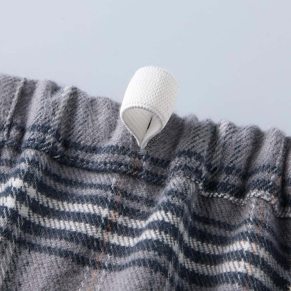 Gunze Cotton Pajamas with No Side Long Sleeves and Pants Dyed Navy Blue Men's 100% Seams, (Front Opening), Flannel, (SF4085)