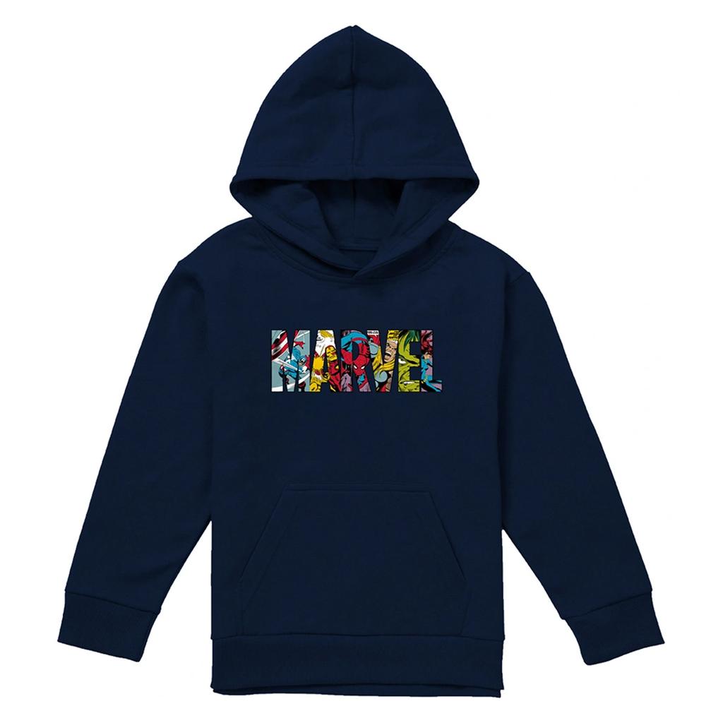 Marvel Childrens/Kids Characters Logo Pullover Hoodie