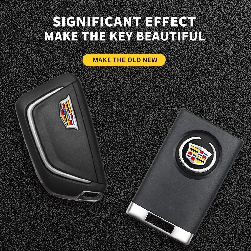 Car Key Emblem Badge Sticker Auto Control Key Logo Decal for Cadillac XT4 XT6 CTS DTS STS XTS ATS BLS SLS CT5 Escalade Deville