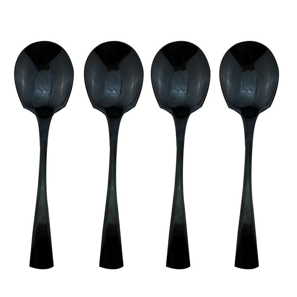 4 ks Servírovací náčiní Nádobí Bufet Banketové servírovací naběračky 18/10 Černé zrcadlo Polské sady příborů