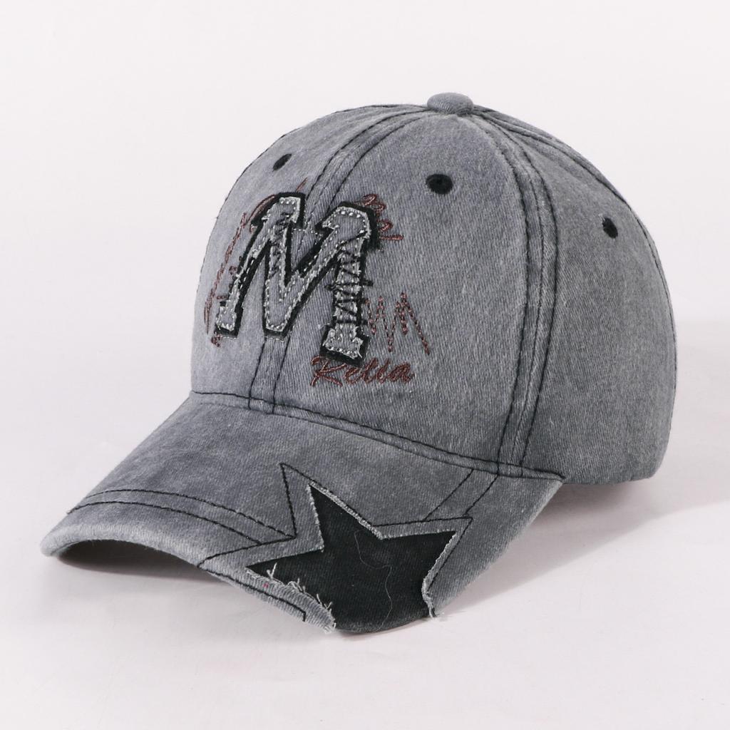New Unisex Vintage Baseball Cap M Letter Embroidery Dad Hat Women Men Outdoor Streetwear Distressed Washed Cotton Sports Cap