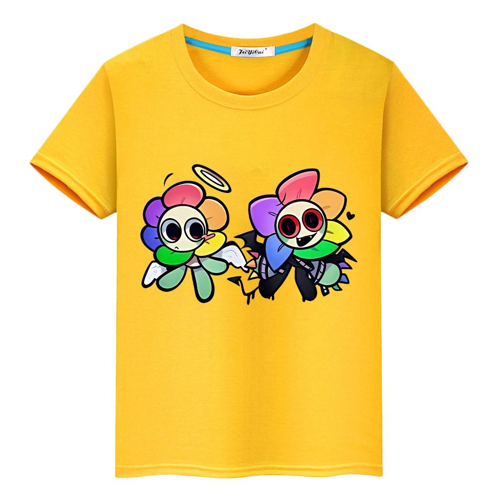 T-shirt för barn pojke 10 år Dandys World tryck Tecknad 100% Bomull anime T-shirts Toppar Kort pride t-shirt y2k one piece flickkläder