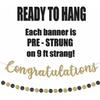 Pre-Strung Congratulations Banner for Graduation Decorations - Congratulations Decorations - Congrats Banner for Graduation, Wedding, Retirement