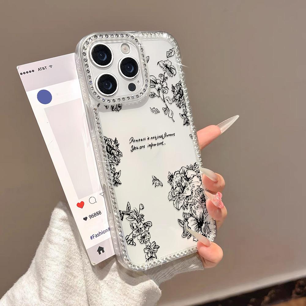 Bracelet Chain Phone Case For iPhone 17 16 15 13 14 for 17Air 17 12 14 16 Pro 17 14 16 Pro Max Sparking Diamond Cute Pattern Hard Cover With Lanyard