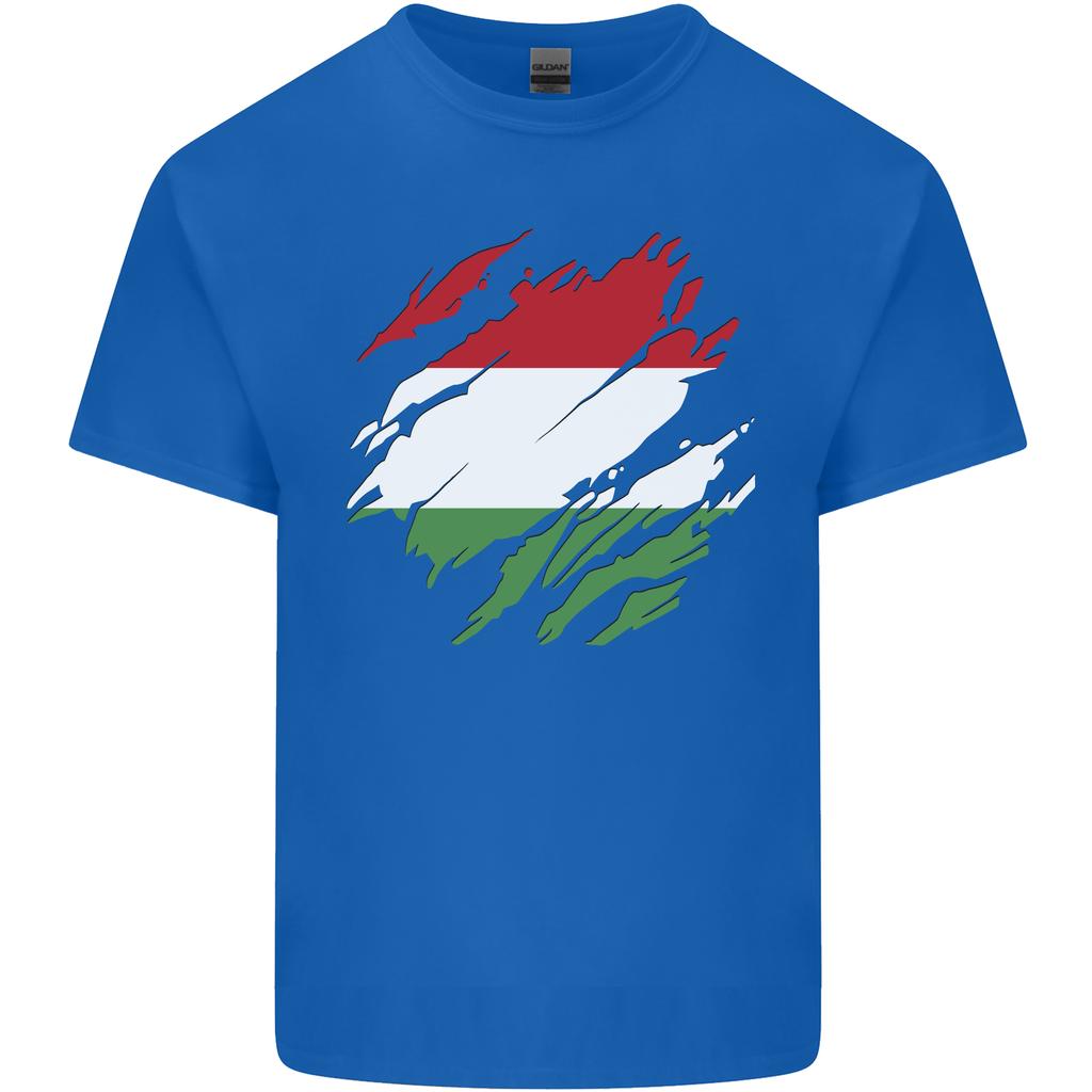 Torn Hungary Flag Hungarian Day Football Unisexs Light Cotton Tshirt
