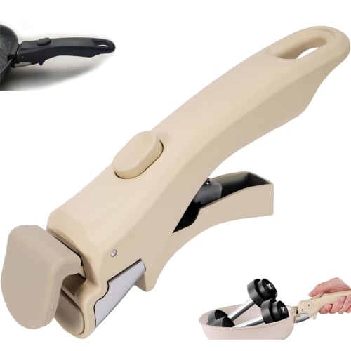 T-fal Detachable Frying Pan Handle, Single Handle, Easy to Attach and Remove with One Hand, Heat-Resistant, Won't Scratch Your Pot, Stable (White)