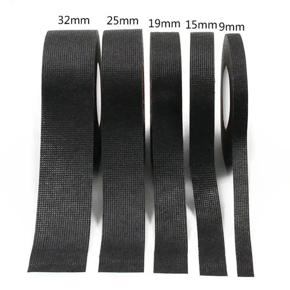 Electrical Tape Heat Resistant Wire Harness Bundle Insulation Auto Wiring Fabric Cloth Wrap Black Waterproof Cable Adhesive Tape