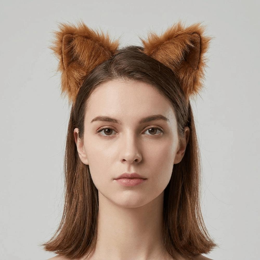 Artificial Gothic Headband Furry Cosplay Headband Artificial Cosplay Lolita Ears Headwear Photo