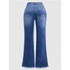 European And American Style High Elastic Embroidered Big Horn Tight Fitting Slim Casual Daily Jeans For Women