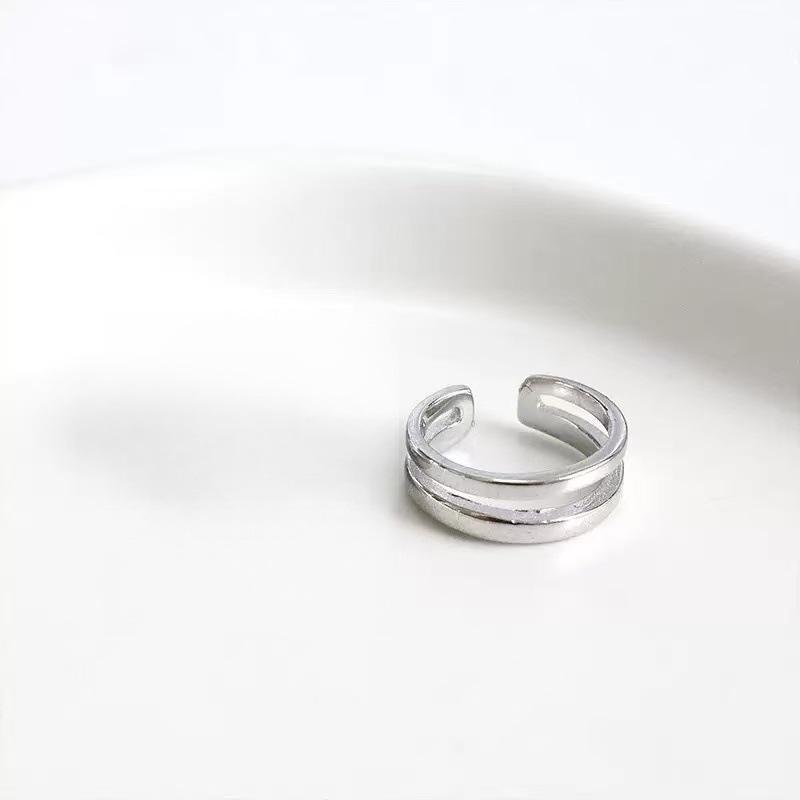 925 Silver Geometry Double-Layer Adjustable Vintage Women's Rings Beautiful Luxury High Quality Jewelry Accessories Jewellery