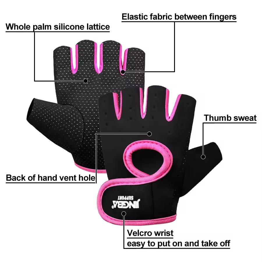 Summer Outdoor Sports Cycling Half Finger Gloves for Unisex Mesh Breathable Cool Silicone Anti Slip Glove Gym Training Equipment