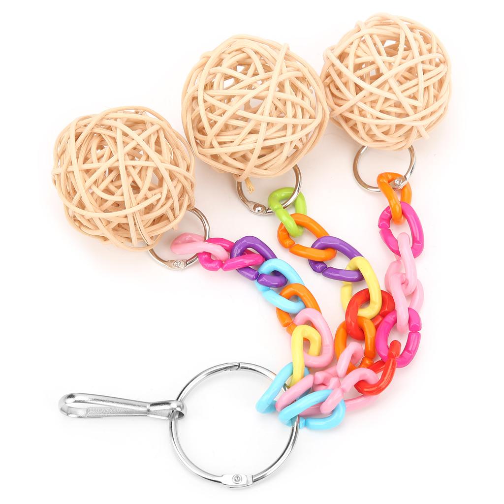 Parrot Rattan Ball Toy Acrylic Bite Resistance Parrot Rattan Ball Hanging Toy for Birds