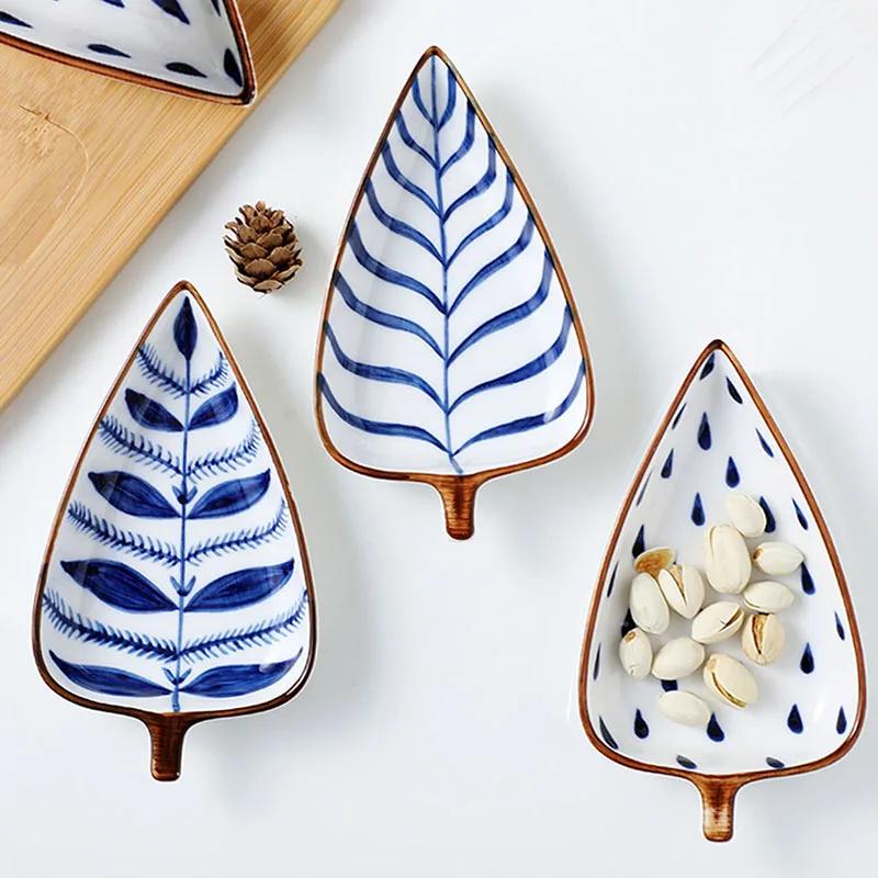 Farfurie ceramică de uz casnic pentru restaurant, farfurie rece cu frunze creative, pentru banchet la restaurant